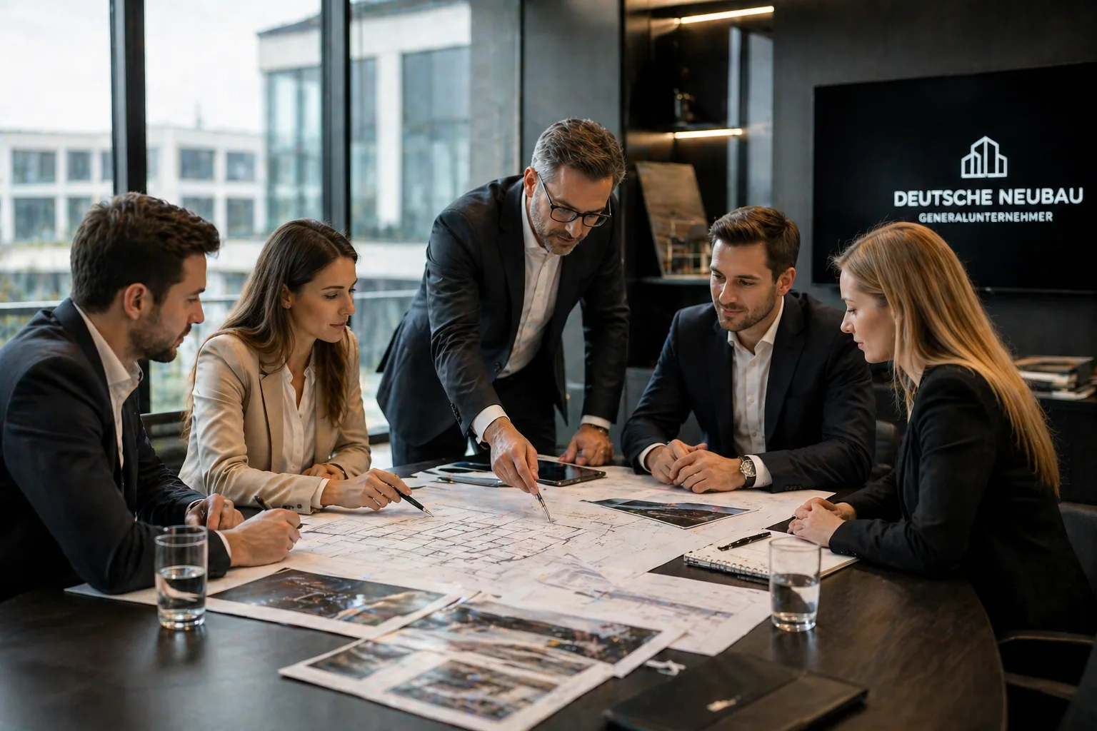 Hausbau Unternehmen beste finden – Team Deutsche Neubau bei der Projektplanung